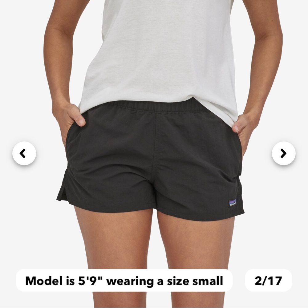 black patagonia shorts in small